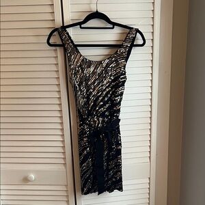 Elegant Black and Gold Sequin Dress